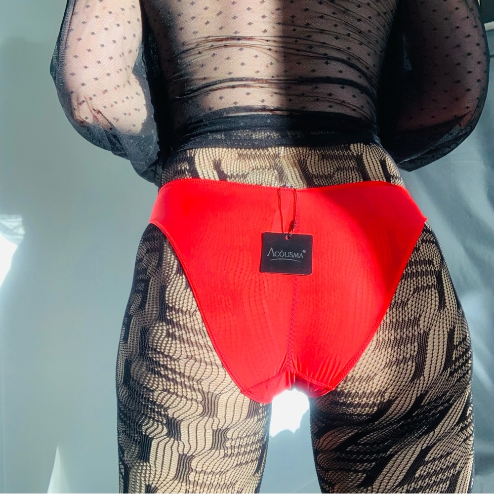 Acousma Paris Women's Panties Panty Lingerie Vintage fits S M Red Tag XL